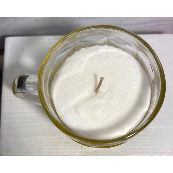 Beer Mug Candle Dimple Stein With White Foam Top & Yellow Base Mancave 4.5" - Picture 3 of 8